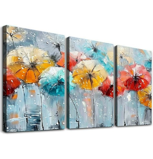 Flower Wall Art for Living Room, Dandelion Canvas Wall Decor for Bedroom, Colorful Abstract Print Painting Picture, Large Size