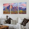  Colorfull Sunset with Superstition Mountains wall art Sonoran Desert Picture Saguaros Landscape Canvas Wall Art Gallery Wrapped Botanical Cactus in Picture Print on Canvas for Living Room