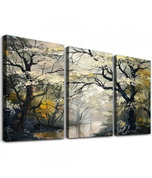 Canvas Art Wall Decor for Living Room Foggy Forest Painting Landscape Picture Modern Nature Artwork for Living Room Bedroom Bathroom Home Office Wall Decor Canvas Wall Decor