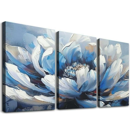 Flower Canvas Wall Art for Living Room Colorful Flower Canvas Painting Wall Decor Abstract Canvas Pictures Floral Artwork for Bathroom Bedroom Living Room Home Office Decor