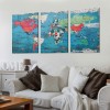 World Map Pictures Canvas Wall Art for Living Room Bedroom or Bathroom Wall Decor,Wall Map Wall Art Print Paitnings for Home Decor,World Map Waterproof Stretched Ready to Hang