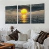 Canvas Prints Wall Art Decor Yellow Sunset over the ocean Picture Curved Horizon Painting Artwork for Dining Room Kitchen Home Decor Stretched and Framed Ready to Hang