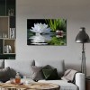 Canvas Prints Zen Wall Art Lotus Flower Prints Pictures for Bathroom Decor Spiritual Meditation Poster Artwork for Spa Decor Framed Read to Hang