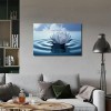 White Lotus Wall Art Canvas Pictures Print Spiritual Meditation Artwork Poster for Yoga Room Bathroom Zen Spa Photo Decor Framed Ready to Hang