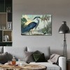 Blue Heron Wall Art Bird Poster Vintage Frame Canvas Painting Wall Art Heron Artwork Poster Picture Bedroom Wall Decor