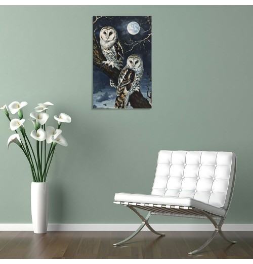 Snowy Owl Wall Art Famous Paintings Posters Retro Bird Poster Framed Artwork For Home Walls Pictures For Living Room Decor