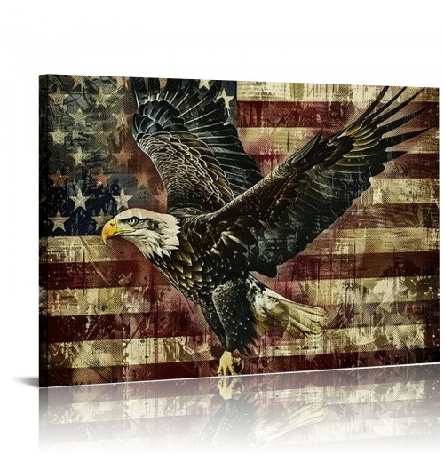 Flags Canvas Wall Art Hanging Pictures Home Decor Eagle Wall Decor Art Poster Bedroom Living Room Decor