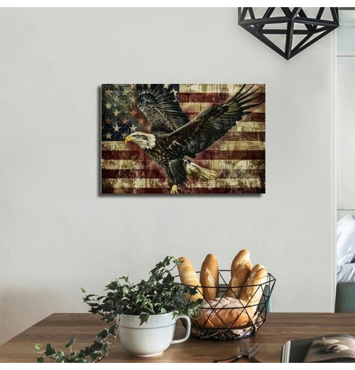 Flags Canvas Wall Art Hanging Pictures Home Decor Eagle Wall Decor Art Poster Bedroom Living Room Decor