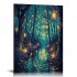 Halloween Fantasy Forest Canvas Wall Art, on Trees Blue Poster for Aesthetic, Picture Print Decor