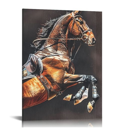 Horse Canvas Wall Art Black Wall Decor Picture Framed Canvas Wall Painting For Living Room Bedroom Office Ready To Hang