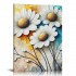 White Flowers Textured Canvas Wall Art for Living Room, Canvas Wall Art Floral Artwork Modern Flower Pictures Wall Decor Framed Bathroom Bedroom Home (White Flowers)