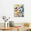 White Flowers Textured Canvas Wall Art for Living Room, Canvas Wall Art Floral Artwork Modern Flower Pictures Wall Decor Framed Bathroom Bedroom Home (White Flowers)