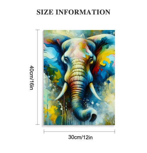 Elephant Picture Wall Art Colorful Animal Canvas Wall Art Modern Wildlife Artwork for Bathroom Bedroom Office Living Room Paintings Decorations Ready to Hang