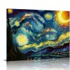 Starry Night Canvas Print of Van Gogh Oil Paintings Reproduction Modern Canvas Print Artwork Abstract Landscape Pictures Printed on Canvas Wall Art for Home Office Decorations