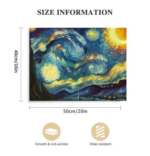 Starry Night Canvas Print of Van Gogh Oil Paintings Reproduction Modern Canvas Print Artwork Abstract Landscape Pictures Printed on Canvas Wall Art for Home Office Decorations