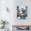 Cat Paintings Canvas Wall Art Modern Cat Bathroom Decor Posters Cat on Toilet Pictures Funny Animals Kids Bathroom Wall Decor For Living Room Bathroom Decoration