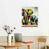 Textured Canvas Wall Art for Living Room, Canvas Wall Art Framed Oil Painting Elephant Artwork Modern Wall Decor Pictures Bathroom Bedroom Home Office Decor