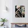 Skull of a with Burning Cigarette, Canvas Wall Art for Home Decor and Wall Decor Post-impressionism Canvas Prints Pictures Artwork